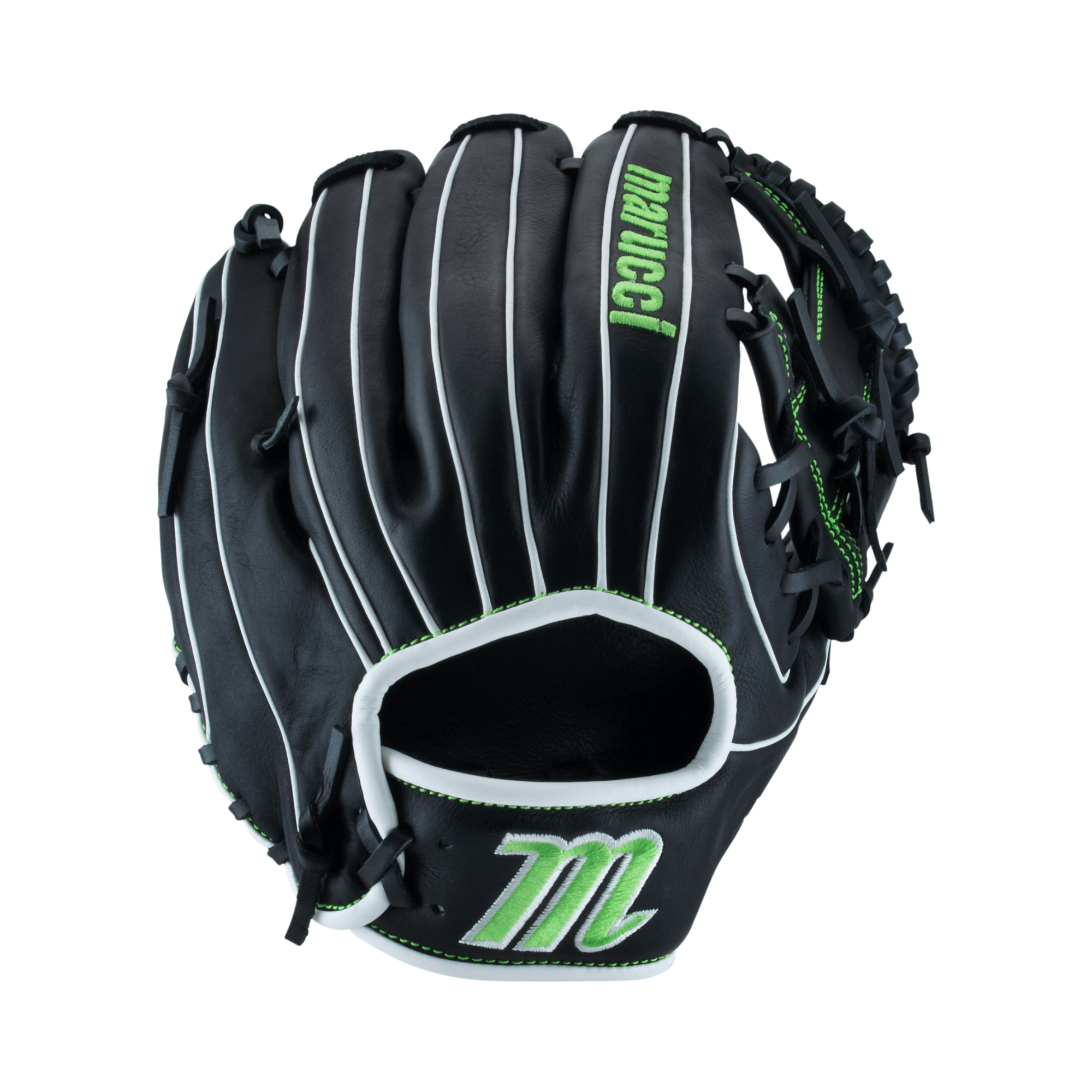 Front view of Krewe Series 43A2 Mitt, showcasing smooth cowhide leather and I Web design for infield precision.