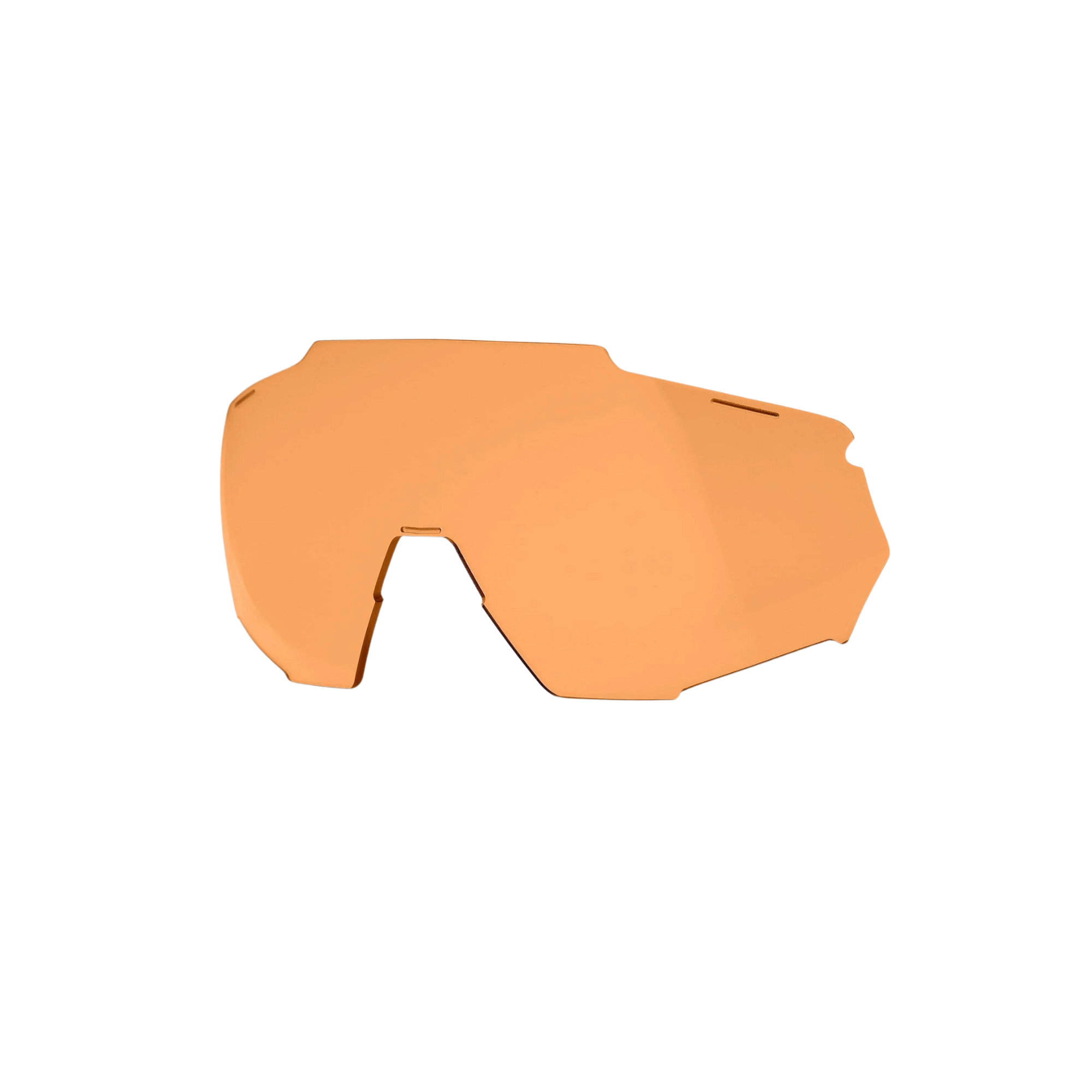 100% Racetrap 3.0 replacement lens in persimmon with 57% light transmission, Cat 1 lens type, ideal for outdoor activities.