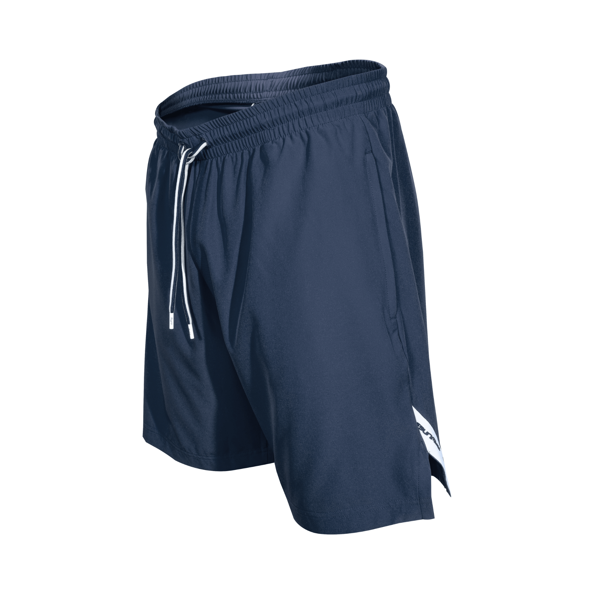 Rawlings Youth Color Sync Training Short in navy, athletic fit, stretchy fabric with zipped pockets.