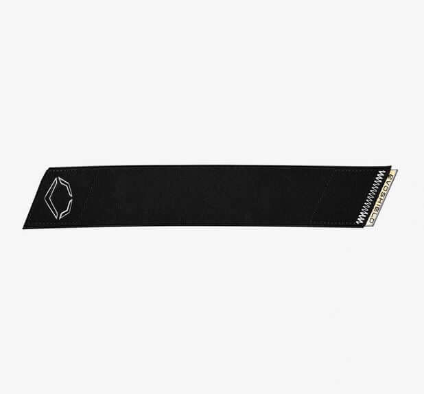 Black Evoshield Pro-SRZ 2.0 Strap with white logo on end view.