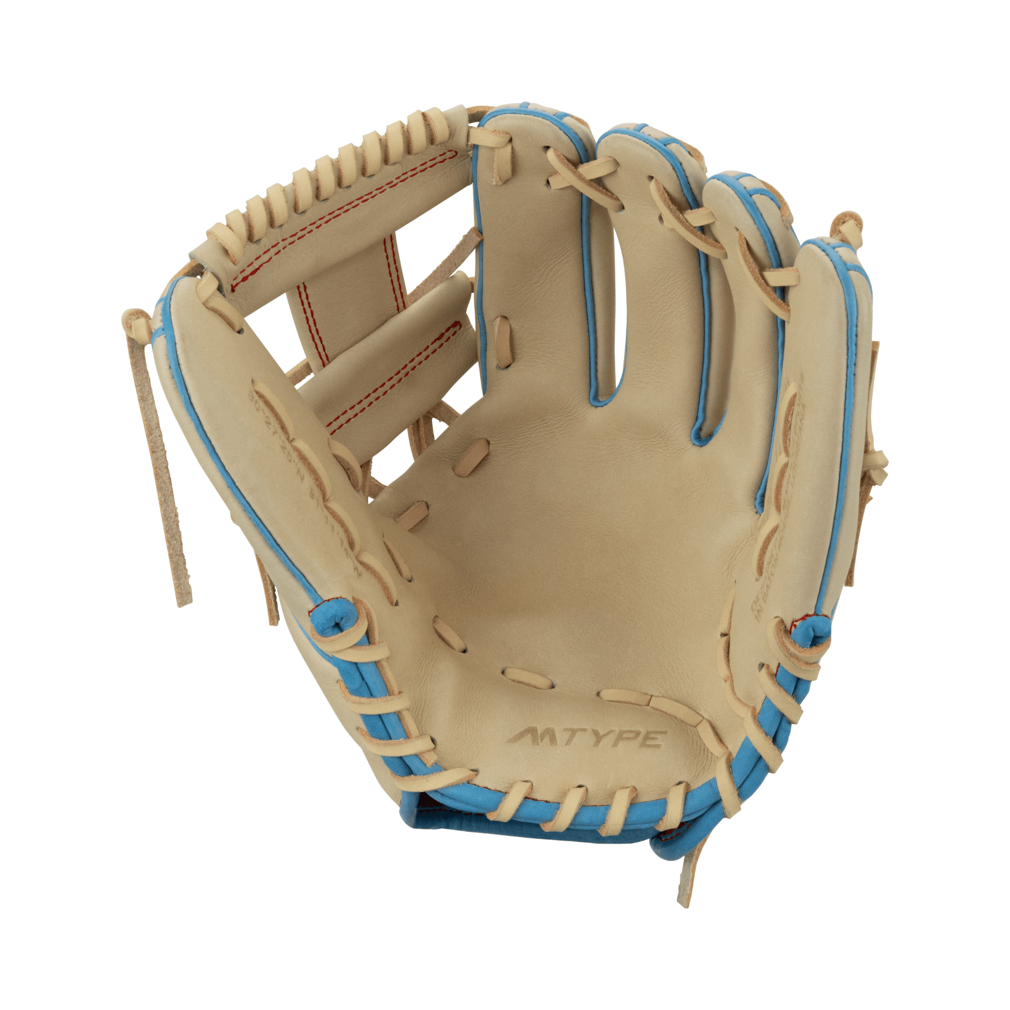 Marucci Capitol M Type 44A2 11.75" I Web RHT glove in camel and CB with premium leather and dual-density memory foam.