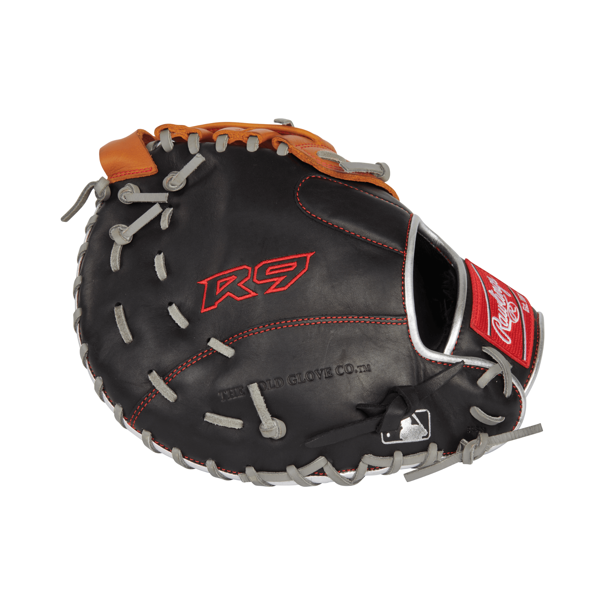 Rawlings R9 Contour Fit 12" First Base Mitt for youth players, featuring a durable all-leather construction and game-ready design.