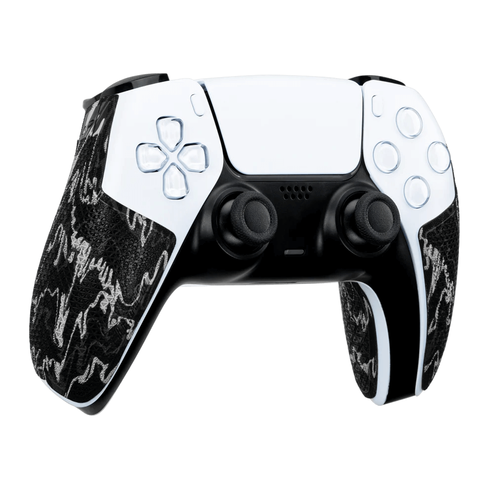 Lizard Skins DSP Controller Grip for PlayStation 5 in Black Camo, enhancing comfort and control during gameplay.