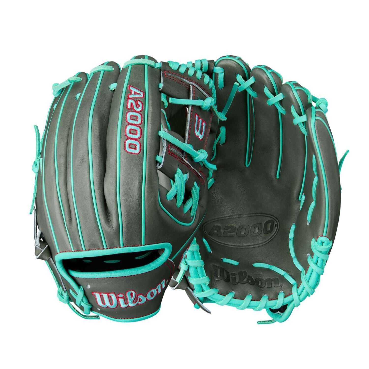 Wilson A2000 1975 Infield Baseball Glove in Coal, Seafoam, and Red, 11.75" for superior performance.
