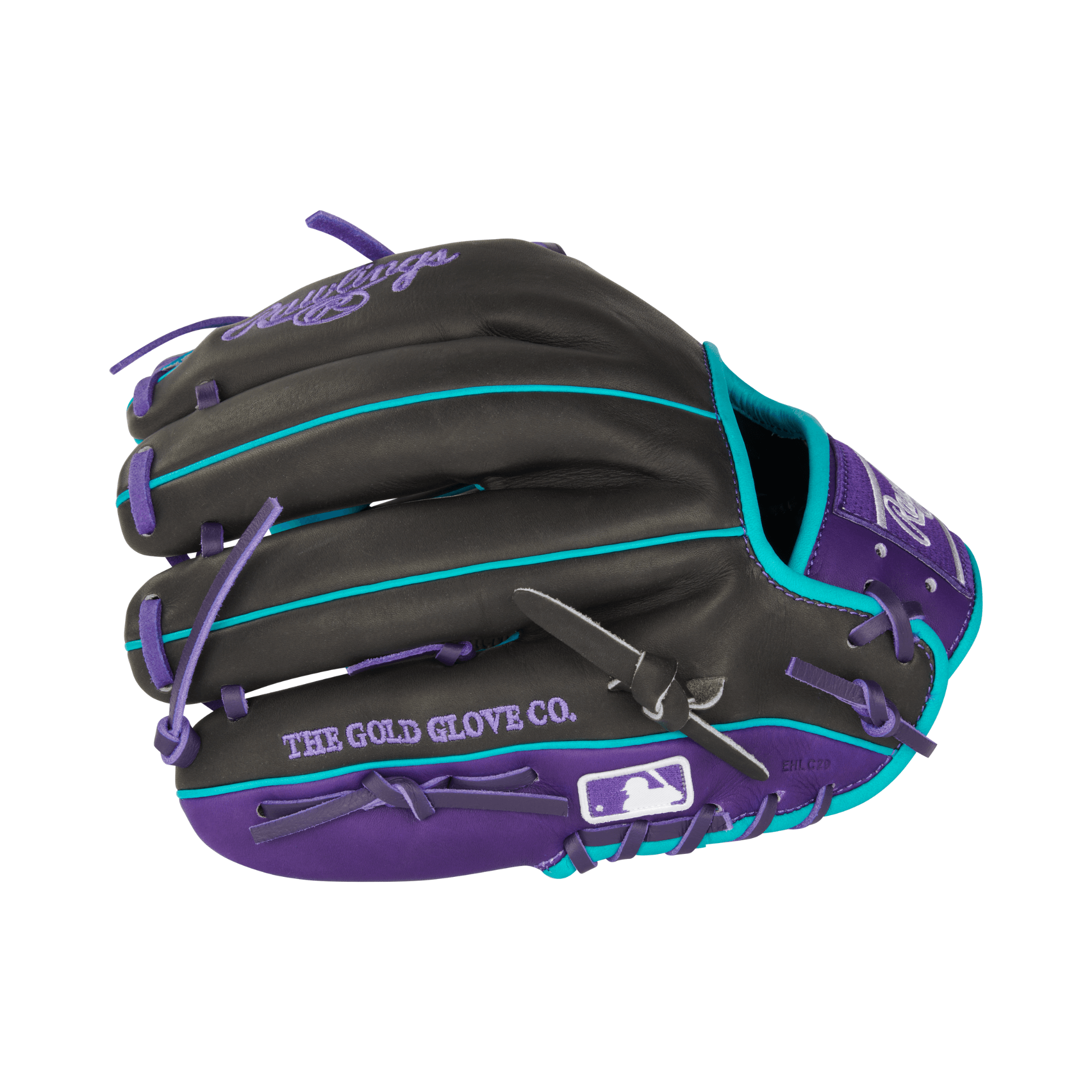 Rawlings December 2024 Gold Glove Club RGGC PROR204-2DSTP in black and purple, designed for infield performance and control.