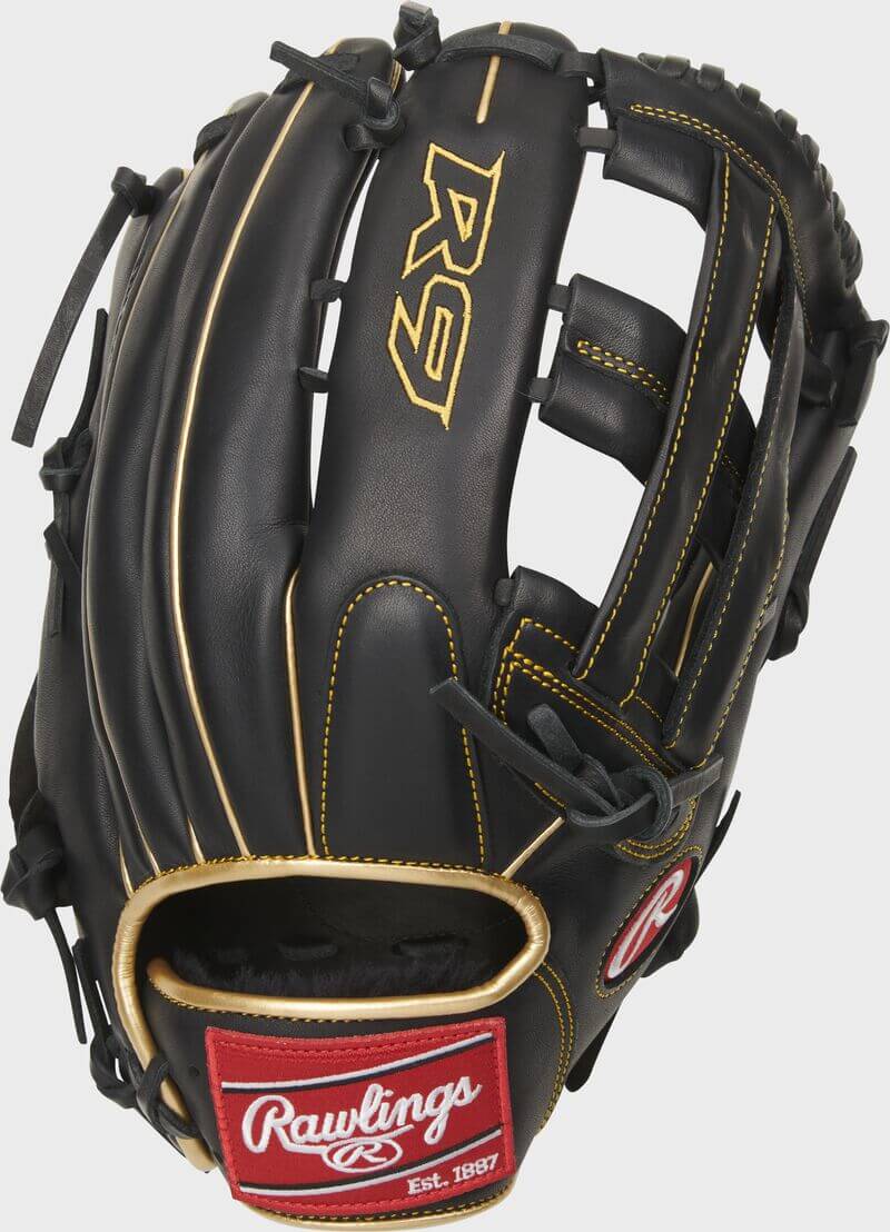 Rawlings R9 Series 12.75 outfield glove with Pro H-web design for enhanced comfort and protection