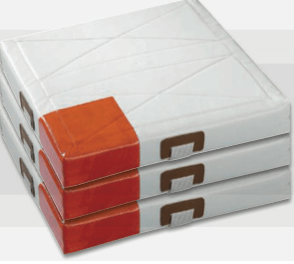 Markwort Target Base Set featuring three white bases with an orange corner for visual training aid in youth baseball leagues.