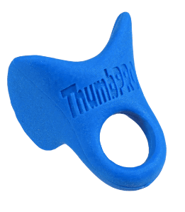 ThumbPRO thumb protector in blue, designed for comfort and performance in baseball, fits left or right-handed batters.