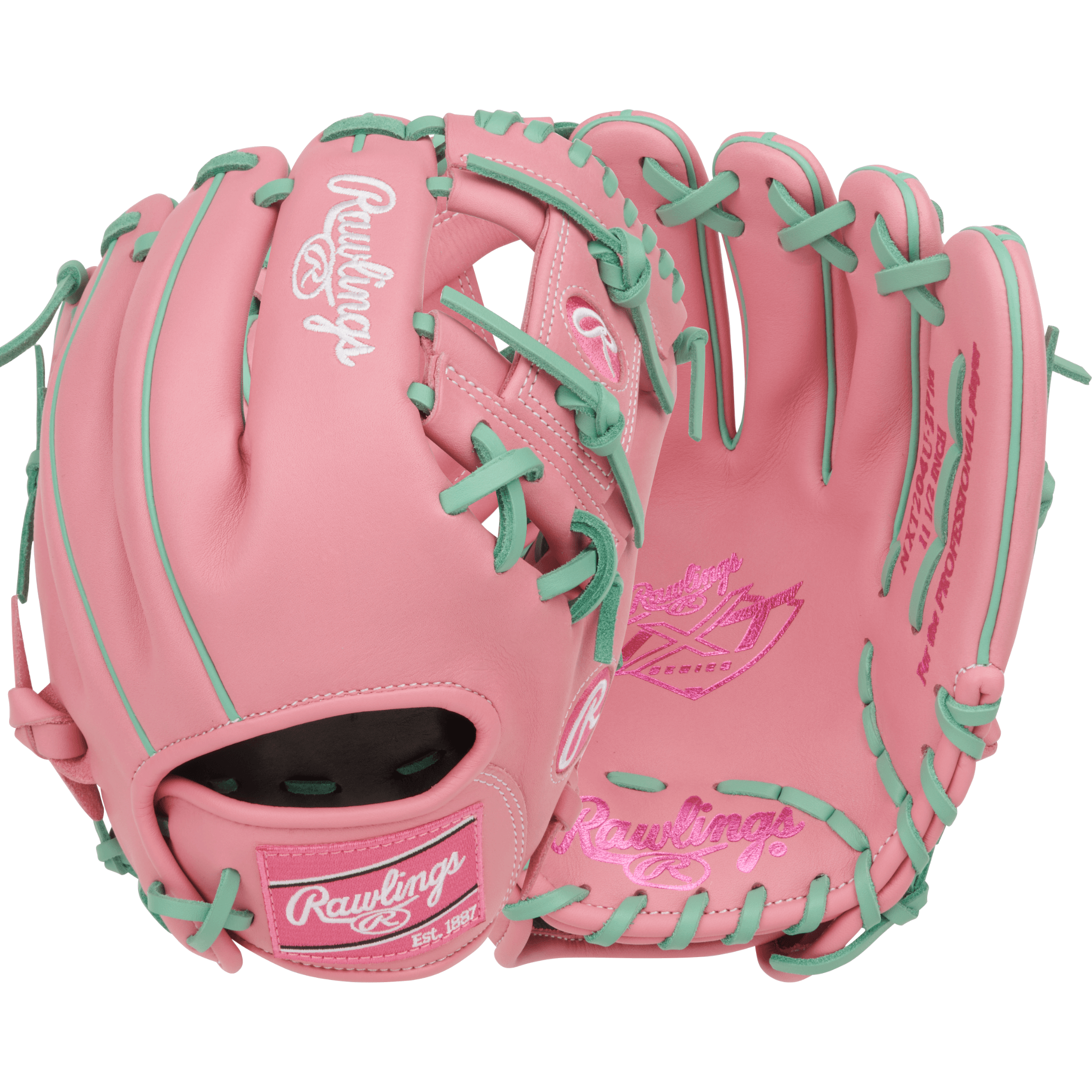 Rawlings NXT Series Infield Baseball Glove 11.5" Pink/Mint