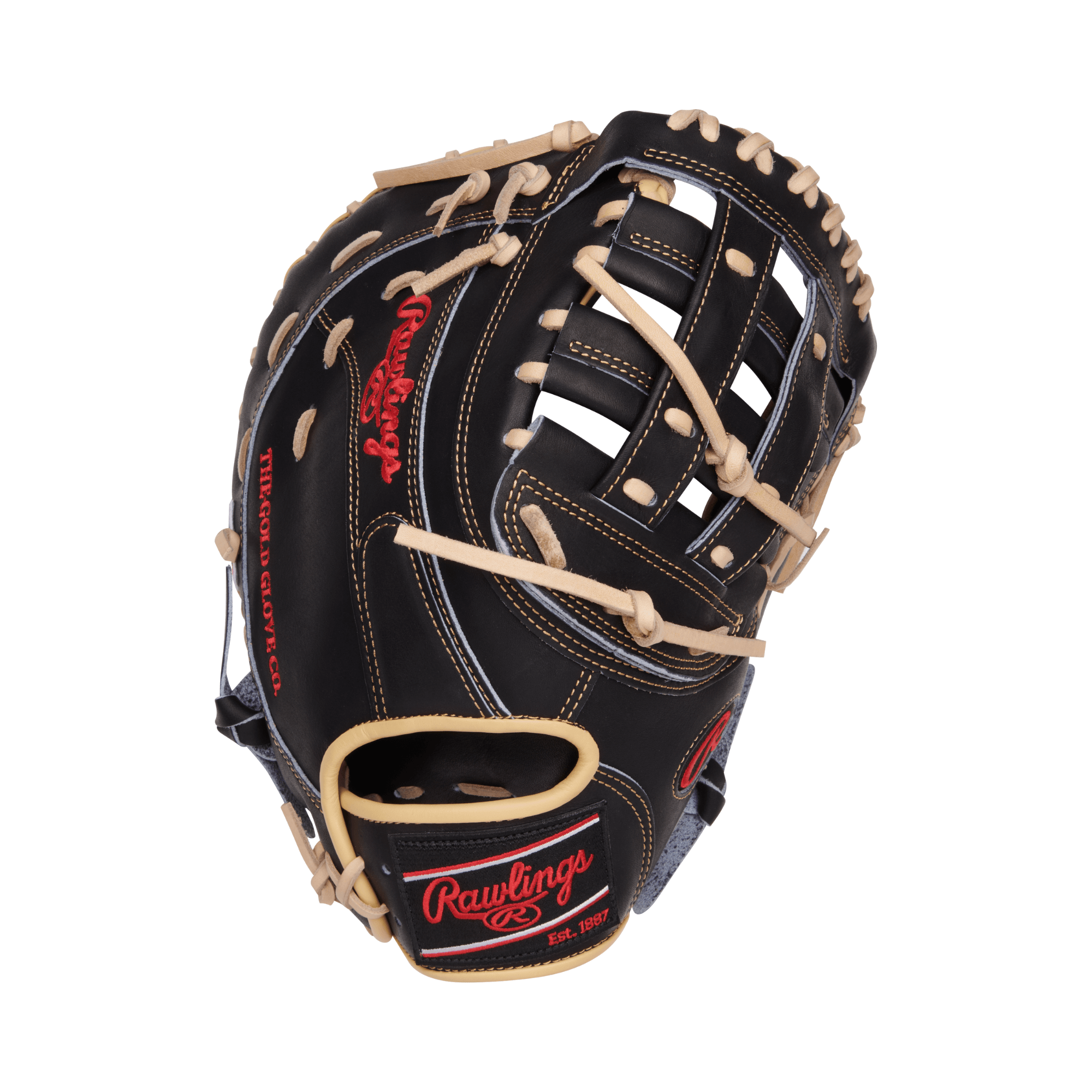 Rawlings Heart of the Hide 12.5" First Base Mitt in black, showcasing premium leather and expert craftsmanship.