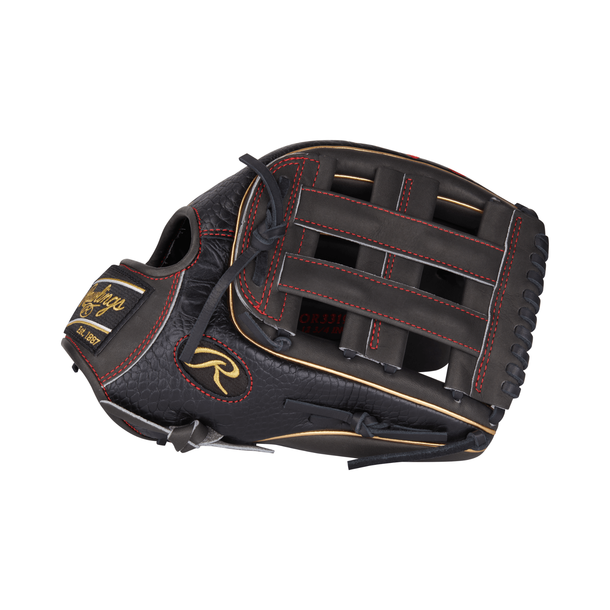 Rawlings Heart of the Hide Series PROR3319-6DS 12.75" baseball glove in dark shadow color, showcasing premium leather design.