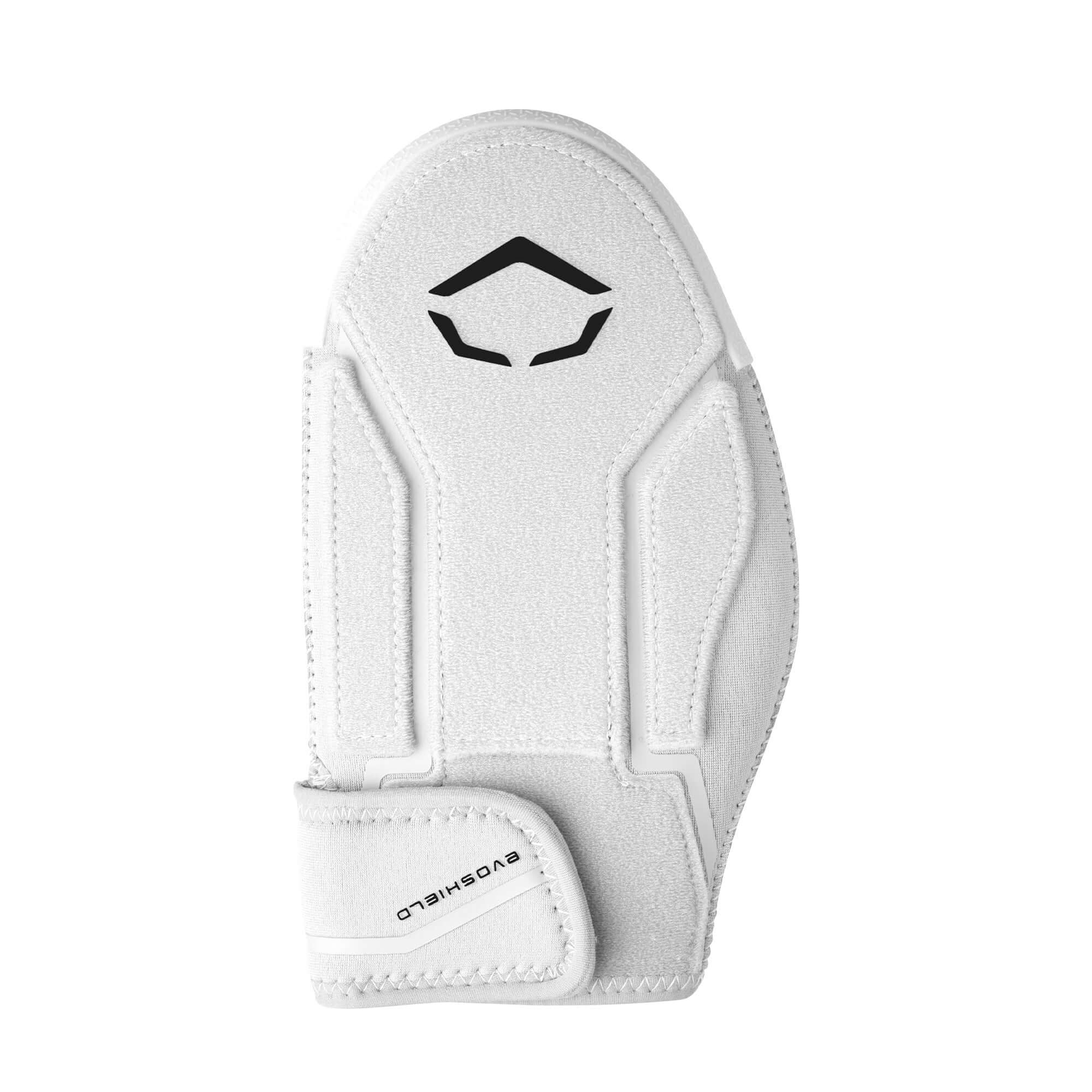Evoshield Shorty Sliding Mitt 2.0 top view with logo and wrist strap