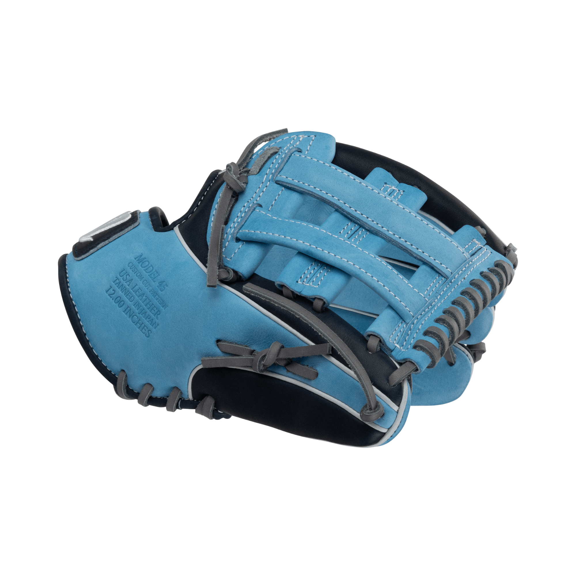 Marucci Cypress M Type 45A3 12" H Web glove in navy andCB, featuring premium leather and enhanced cushioning for comfort.