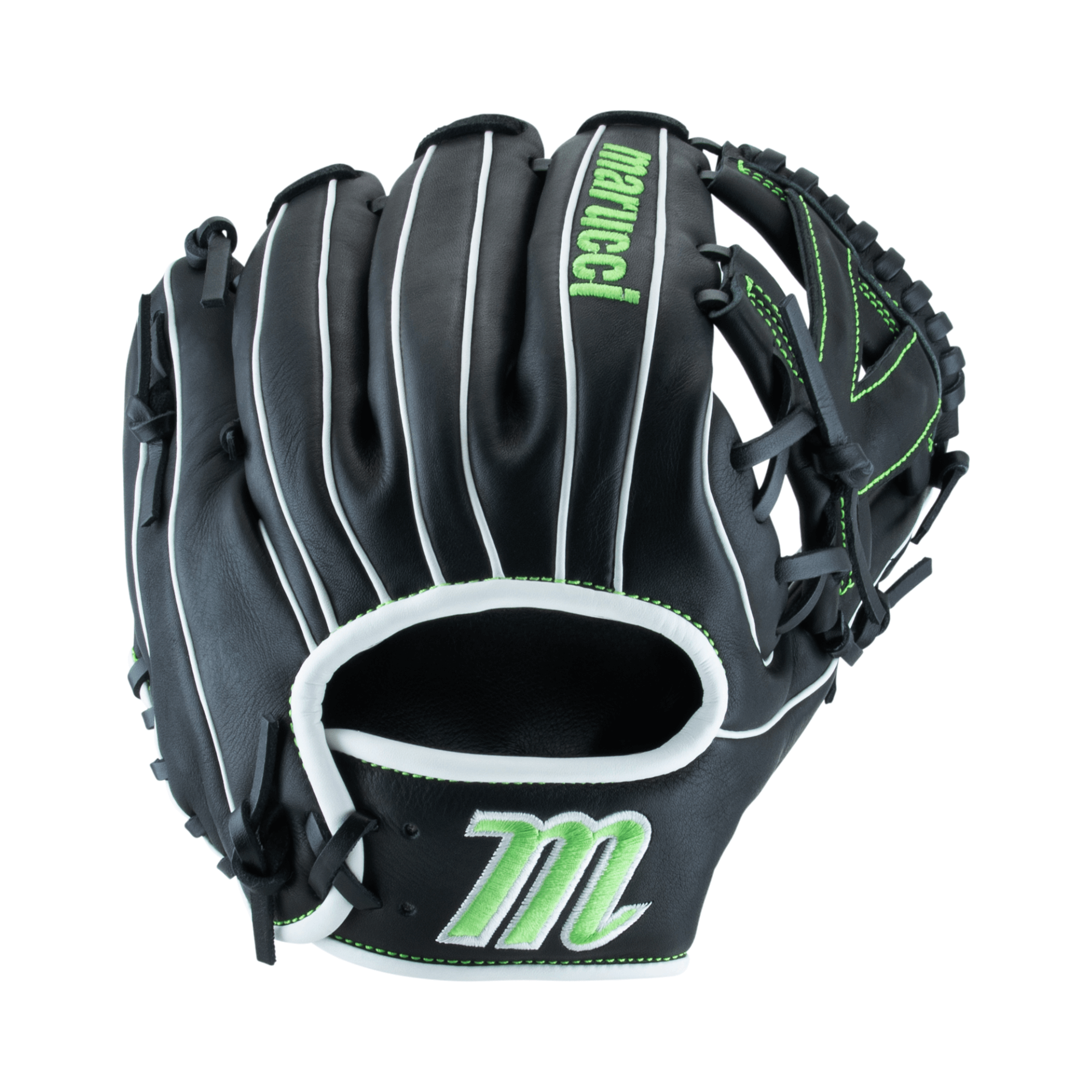 Back of 41A7 Mitt, featuring the dual wide shape and construction ideal for effective infield play.
