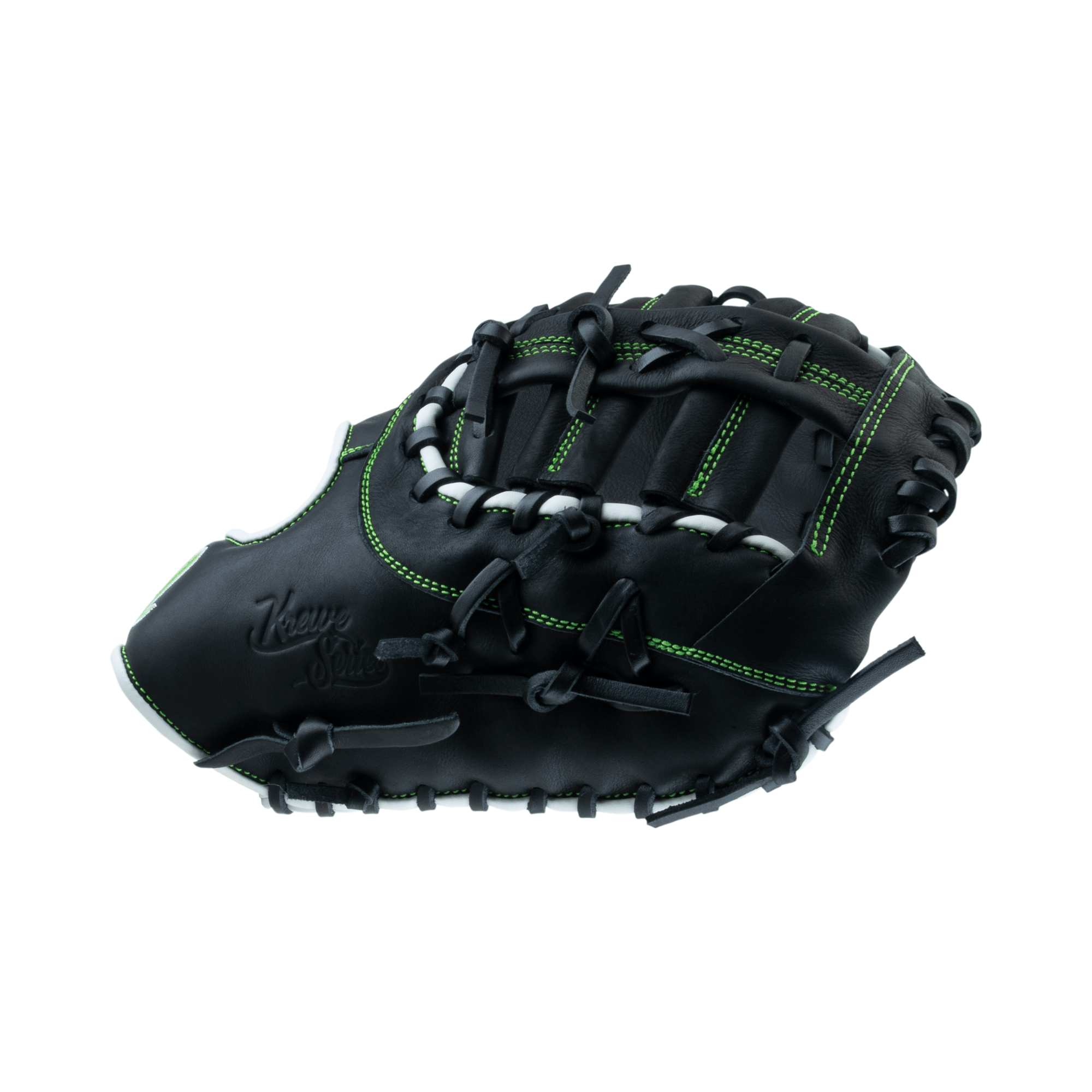 Detailed view of finger lining showing narrow-tapered hand stall on Marucci Krewe M Type 37s1 Mitt for secure fit.