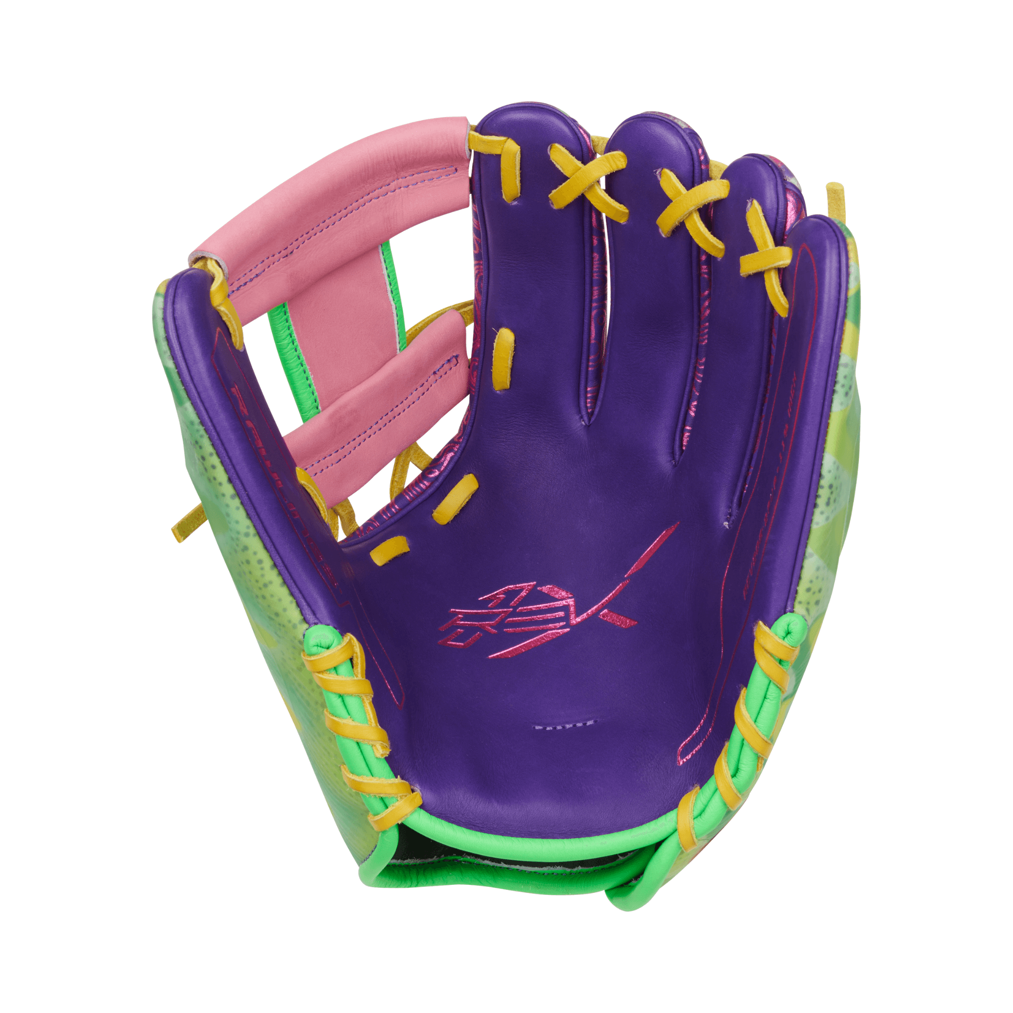 Closeup of Rawlings REV1X Glove palm with advanced REV1X construction.