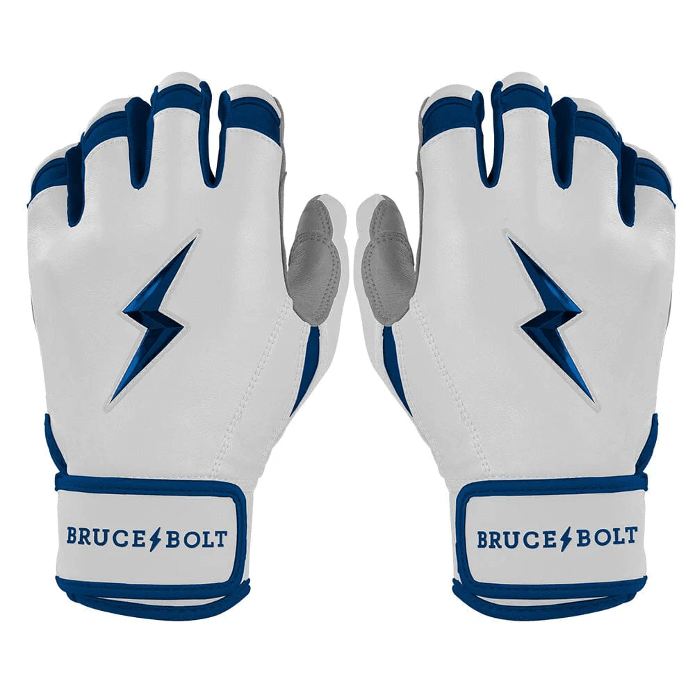 Bruce Bolt Premium Pro Chrome Series Short Cuff Batting Gloves: Navy YXL