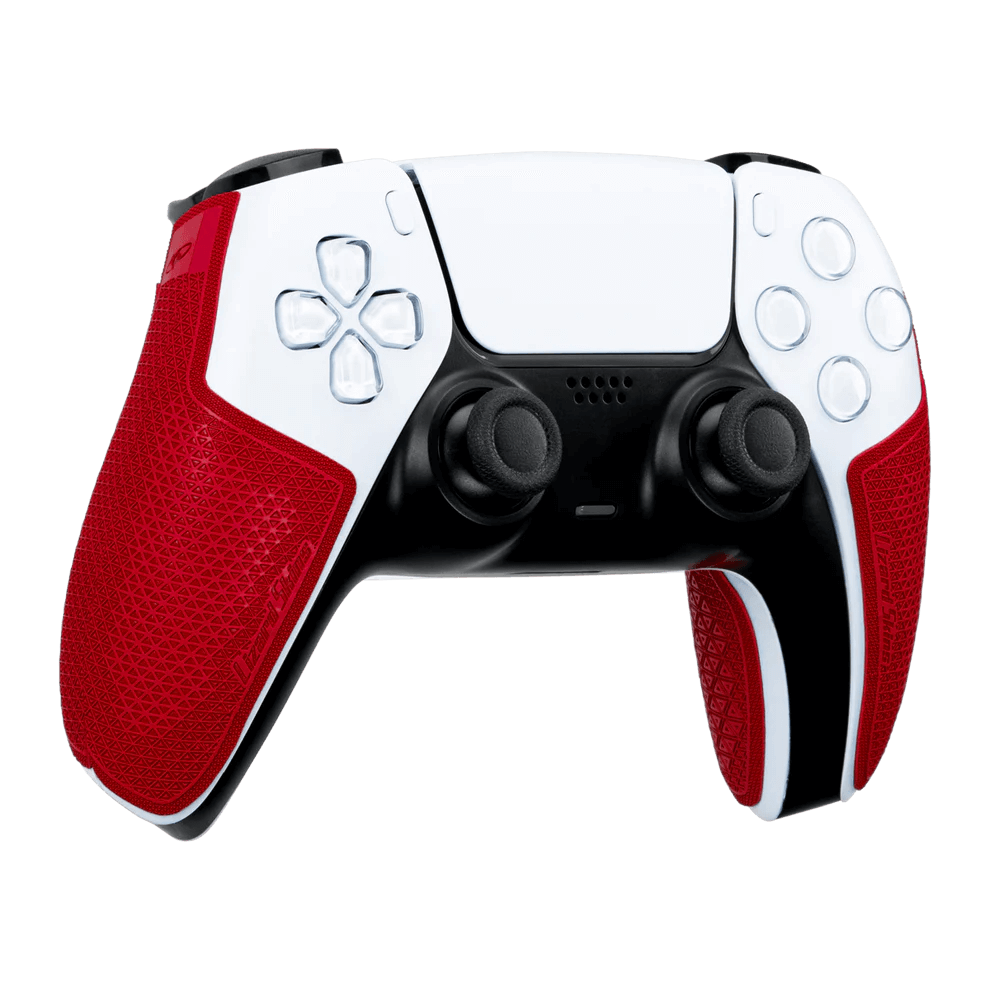 Lizard Skins DSP Controller Grip for PlayStation 5 in Crimson Red, enhancing comfort and control during gaming.