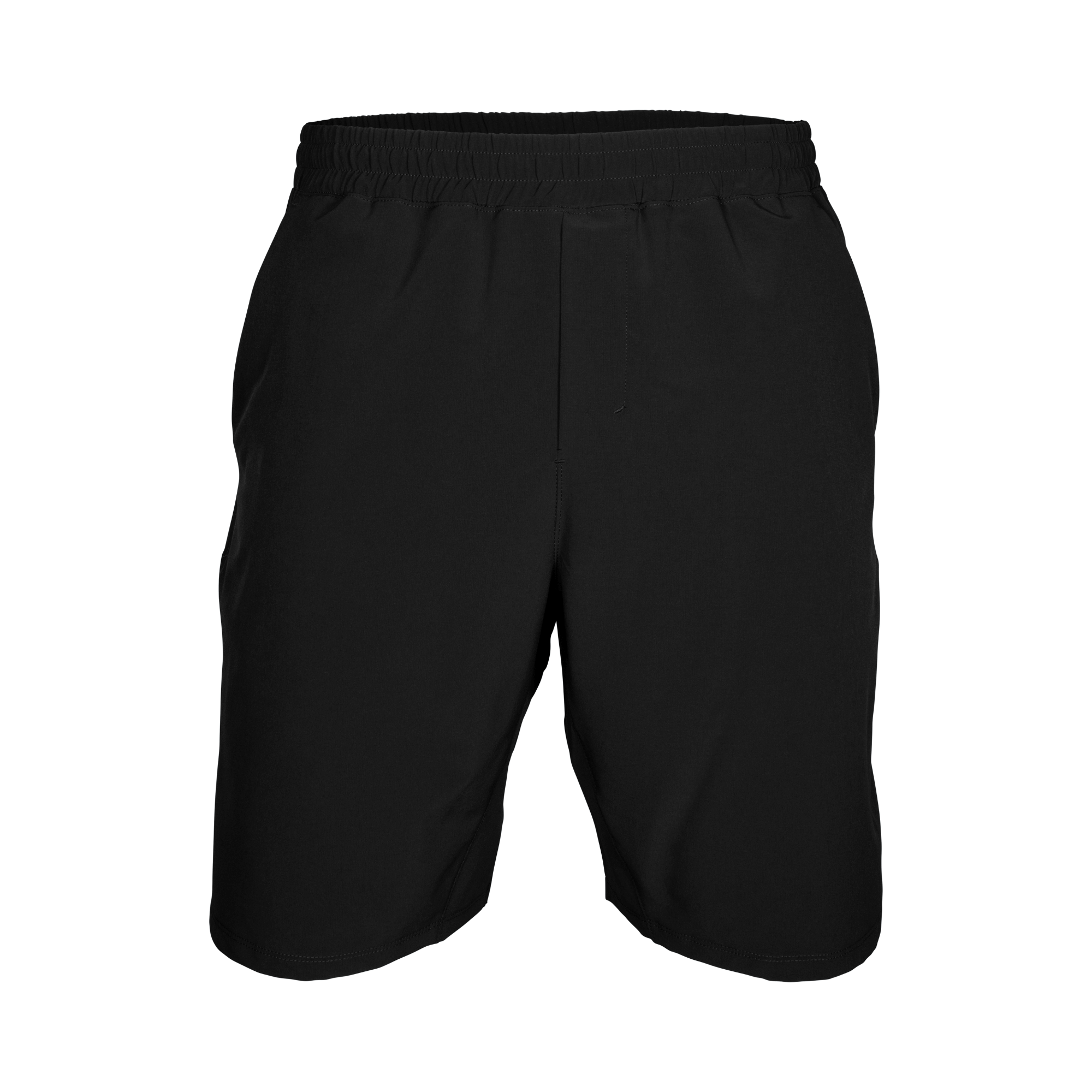 Marucci St. Louie Hybrid Training Shorts in black, featuring elastic waistband, hidden pocket, and comfortable fit for training.