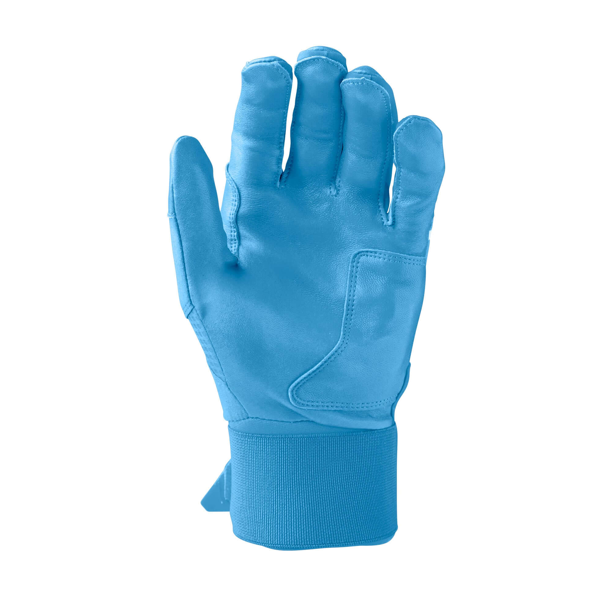 Palm view of right hand with Evoshield Youth Carbyne Batting Glove in Victory Blue