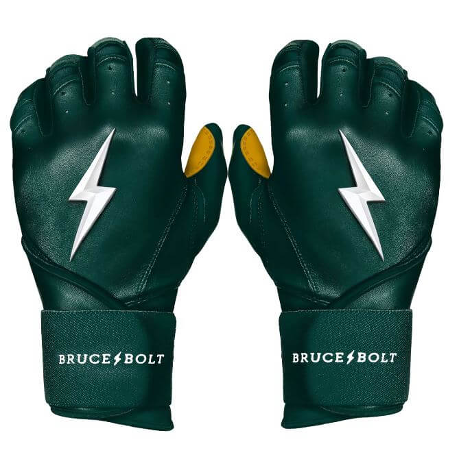 Bruce Bolt Premium Pro Long Cuff Batting Gloves - Green
