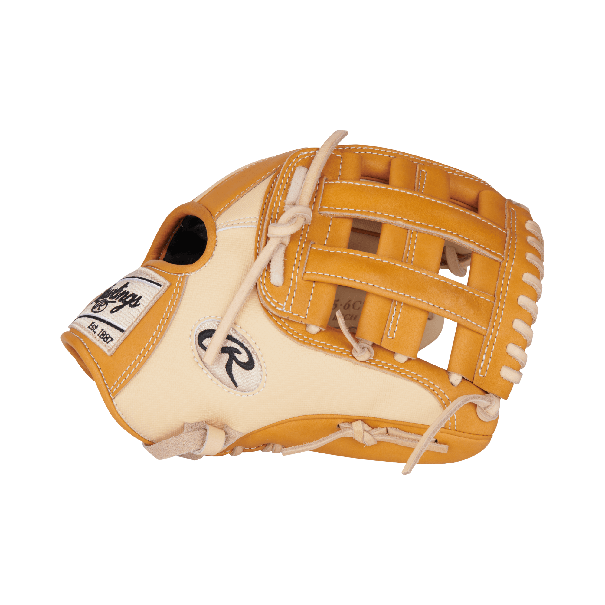 Rawlings Heart of the Hide 11.75-inch infield glove in camel and tan leather with Pro-H web design.