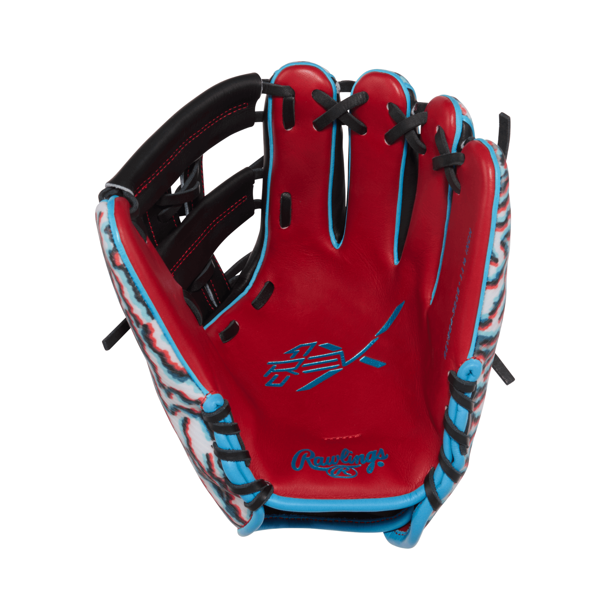 Palm View of Rawlings REV1X 11.5 Inch Infield Baseball Glove - Scarlet Red Palm