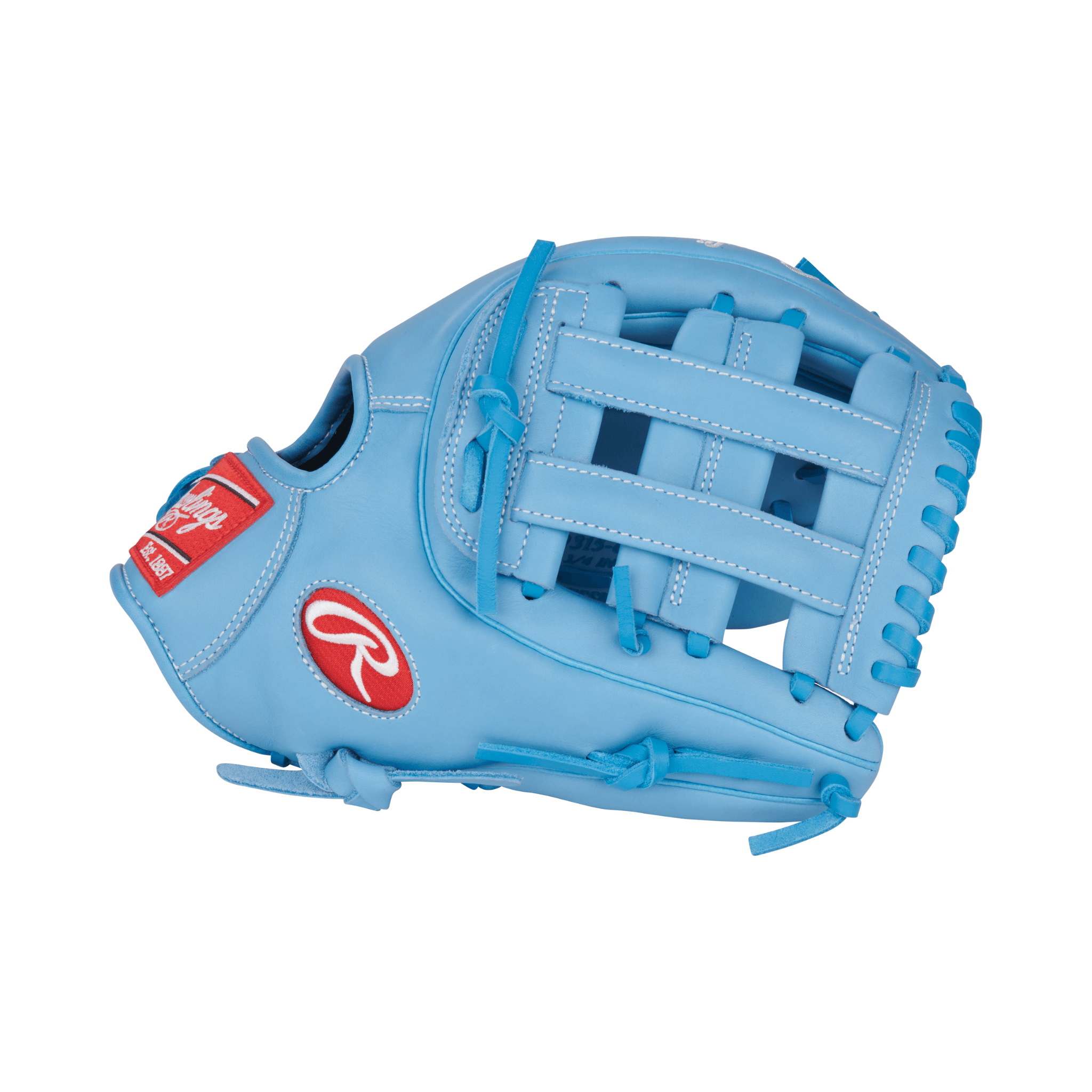 Rawlings R9 11.75" infield baseball glove in blue, perfect for players seeking style and performance.