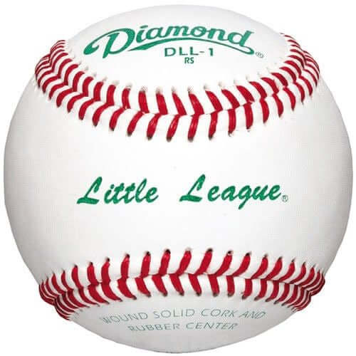 Diamond DLL-1 Baseballs Little League (Competition Grade) Dozen Cork & rubber core, yarn wound, full-grain leather cover.