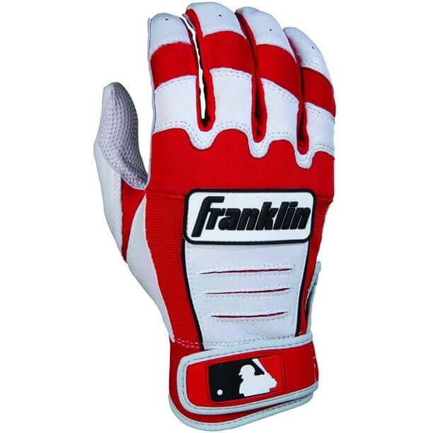 Franklin CFX Pro Batting Gloves in Red/Pearl colorway with superior grip and flexibility