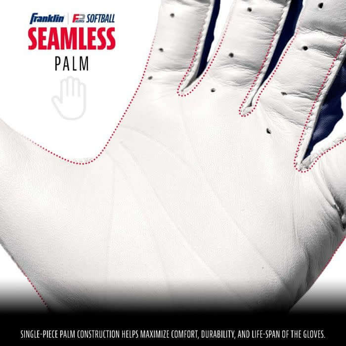 Franklin CFX FP Series WHT/NVY/RED batting gloves for women