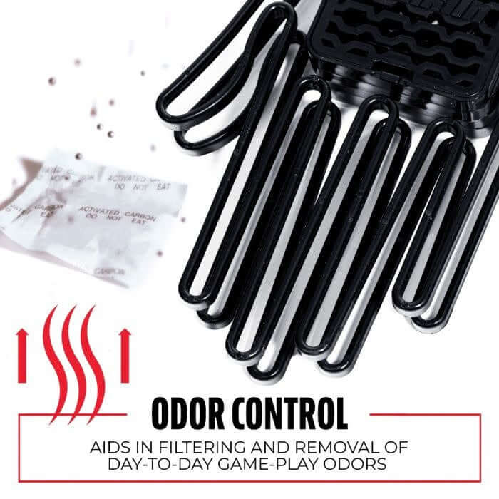 Franklin Glove Aerator clipped onto a sports bag for easy portability