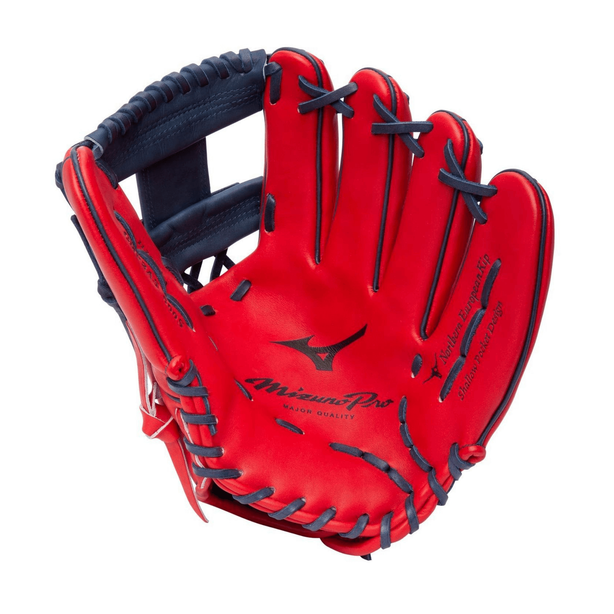 Mizuno Pro Andrelton Simmons 11.5 baseball glove, navy-red, RH, US Kip leather.