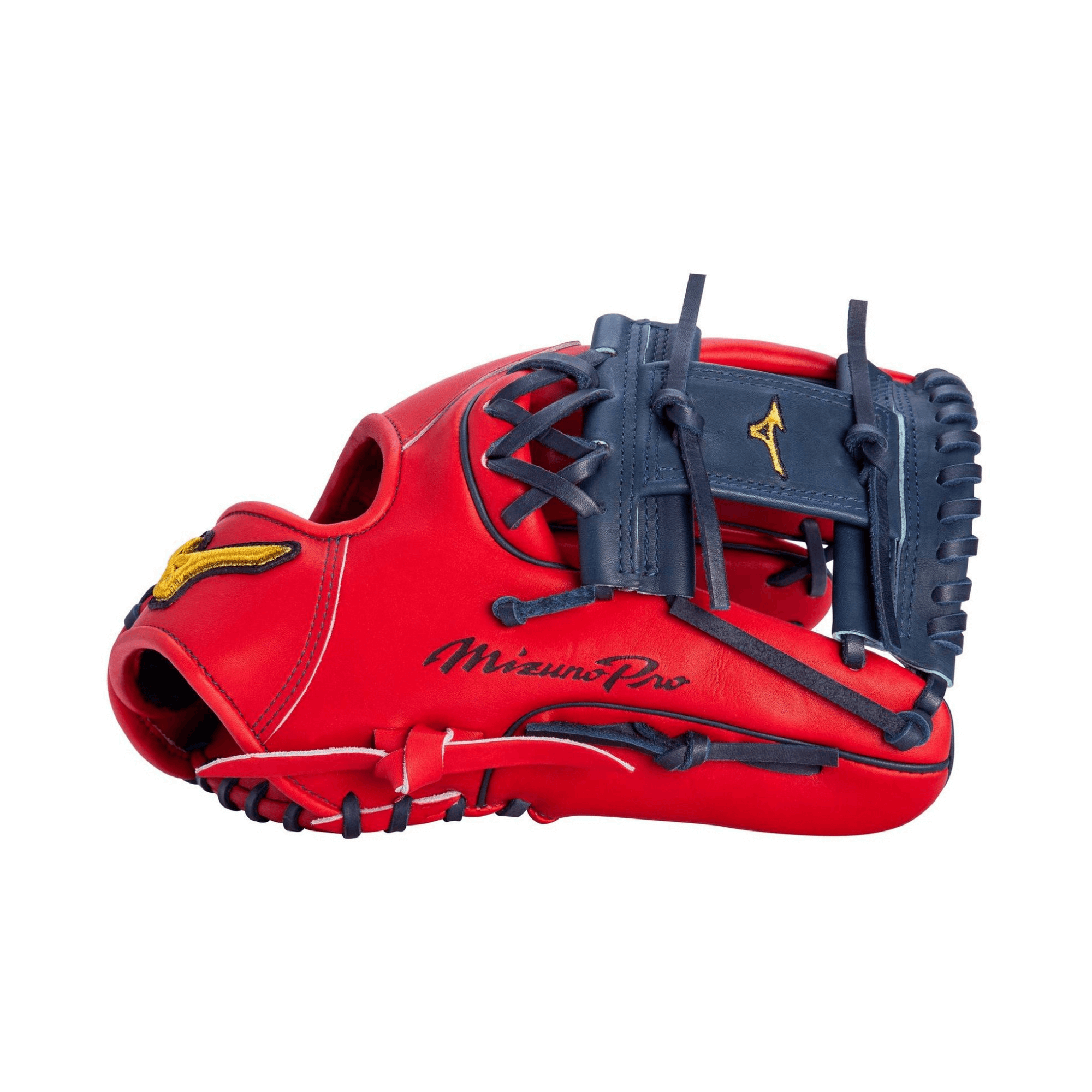 Mizuno Pro Andrelton Simmons 11.5 baseball glove, navy-red, RH, US Kip leather.