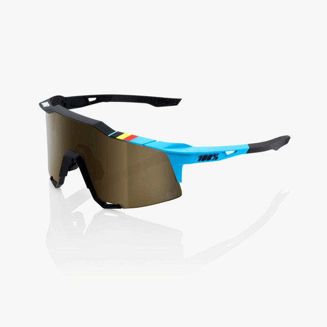 100% Speedcraft BWR Sunglasses with Soft Gold Mirror Lens