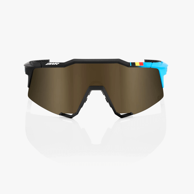 100% Speedcraft BWR Sunglasses with Soft Gold Mirror Lens