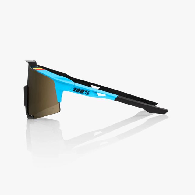 100% Speedcraft BWR Sunglasses with Soft Gold Mirror Lens