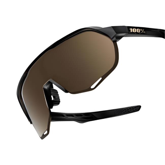100% S2 Matte Black Soft Gold Mirror Lens sunglasses