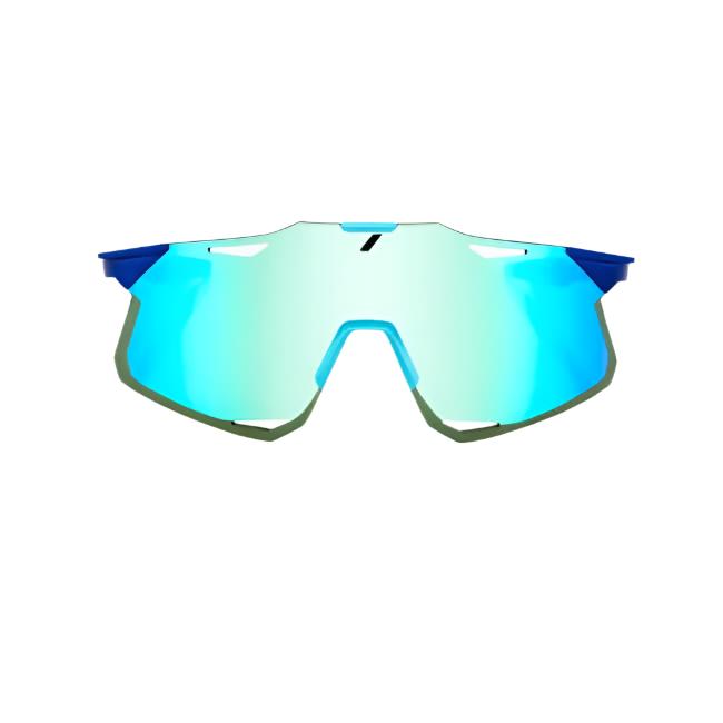 Matte metallic blue topaz Hypercraft sunglasses with streamlined rimless shield