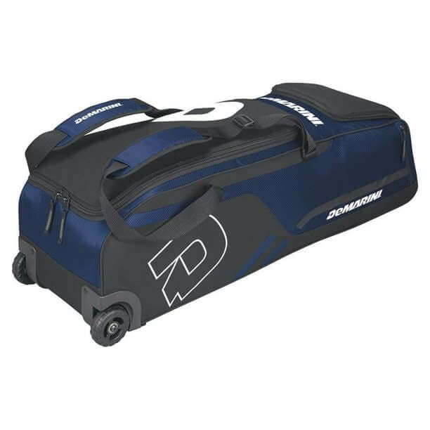 Wilson Demarini Momentum Wheeled Bag Navy with rugged wheels