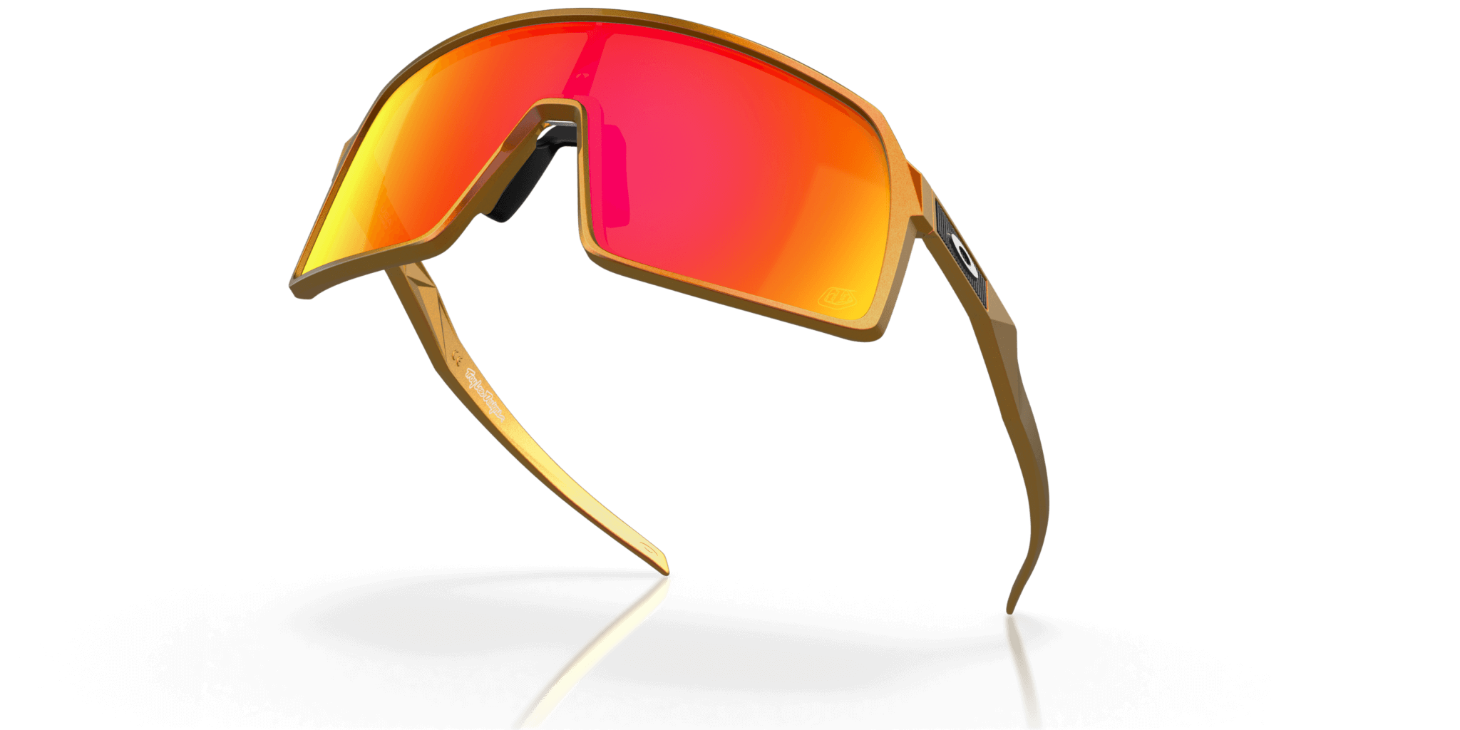 Oakley Sutro Troy Lee Design Series sunglasses, red gold shift frame with Prizm Ruby lens.