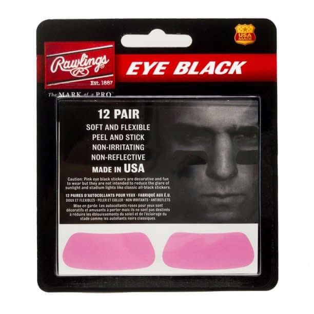 Rawlings Pink Eye Black Stickers 12 Pairs