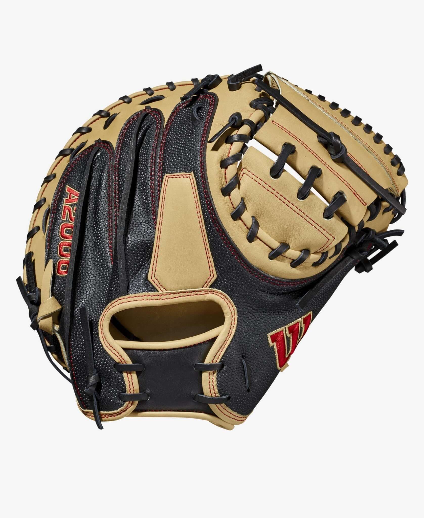 Wilson A2000 M2SS 33.5 Baseball Catcher's Mitt, Black SuperSkin with Blonde Pro Stock Leather