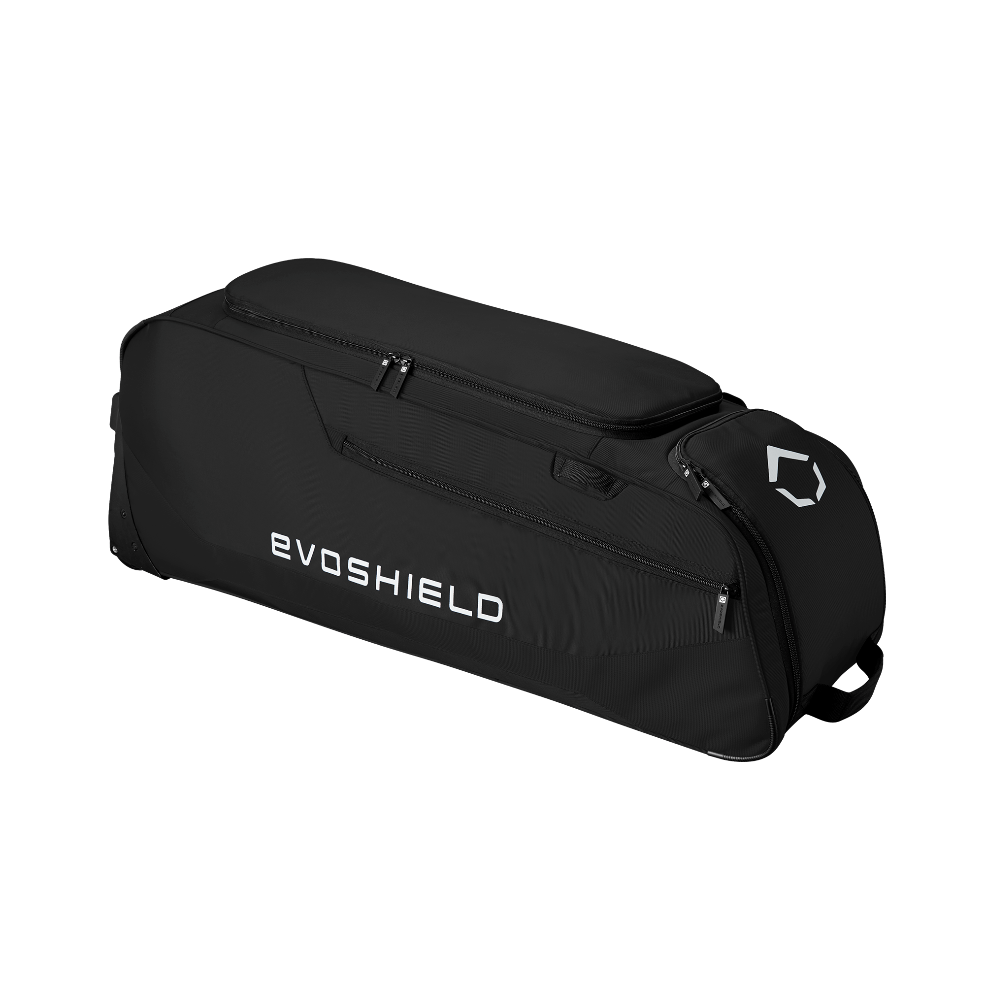 Evoshield Standout Wheeled Bag with large main compartment and four padded bat sleeves