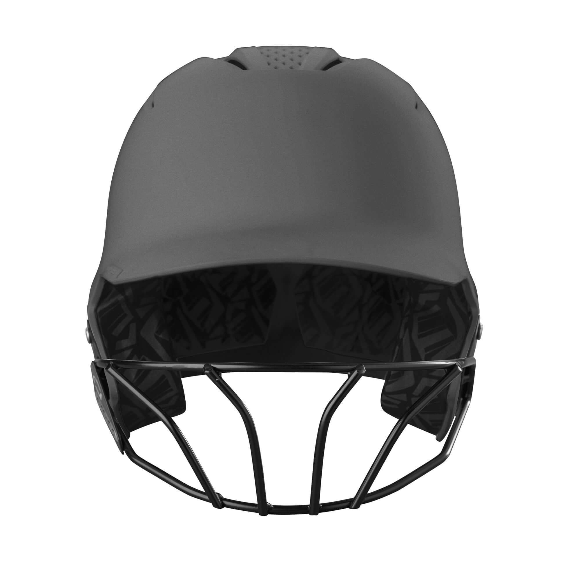 Evoshield XVT 2.0 Matte Batting Helmet with Facemask in Matte Charcoal, front view.