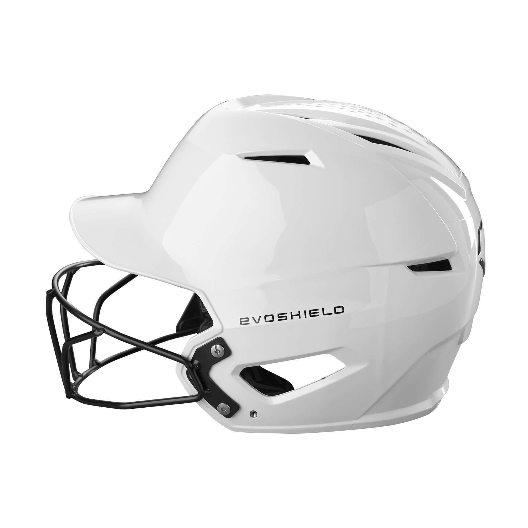 White EvoShield XVT 2.0 Gloss Batting Helmet with Facemask