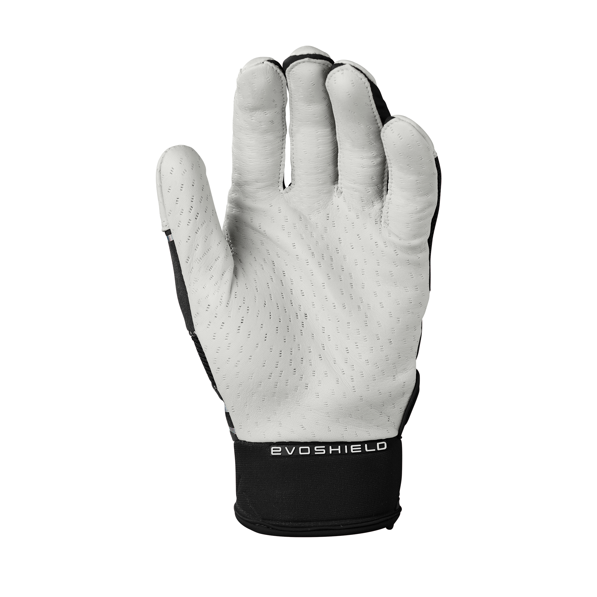 Evoshield Adult PRO-SRZ V2 Batting Gloves in black with Pittards® leather palm for enhanced grip and durability.