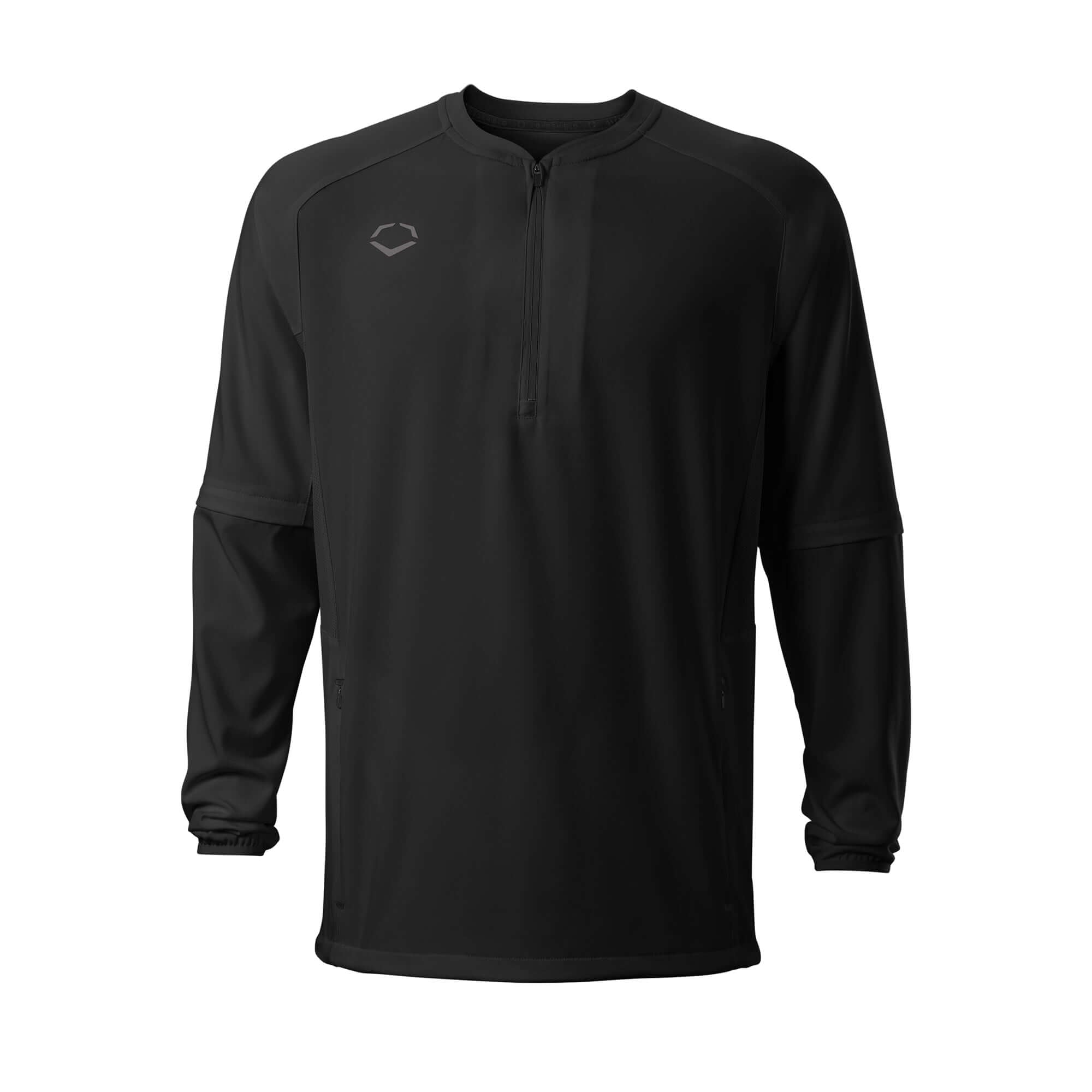 Evoshield Long Sleeve Batting Practice Jacket with removable sleeves and zippered pockets