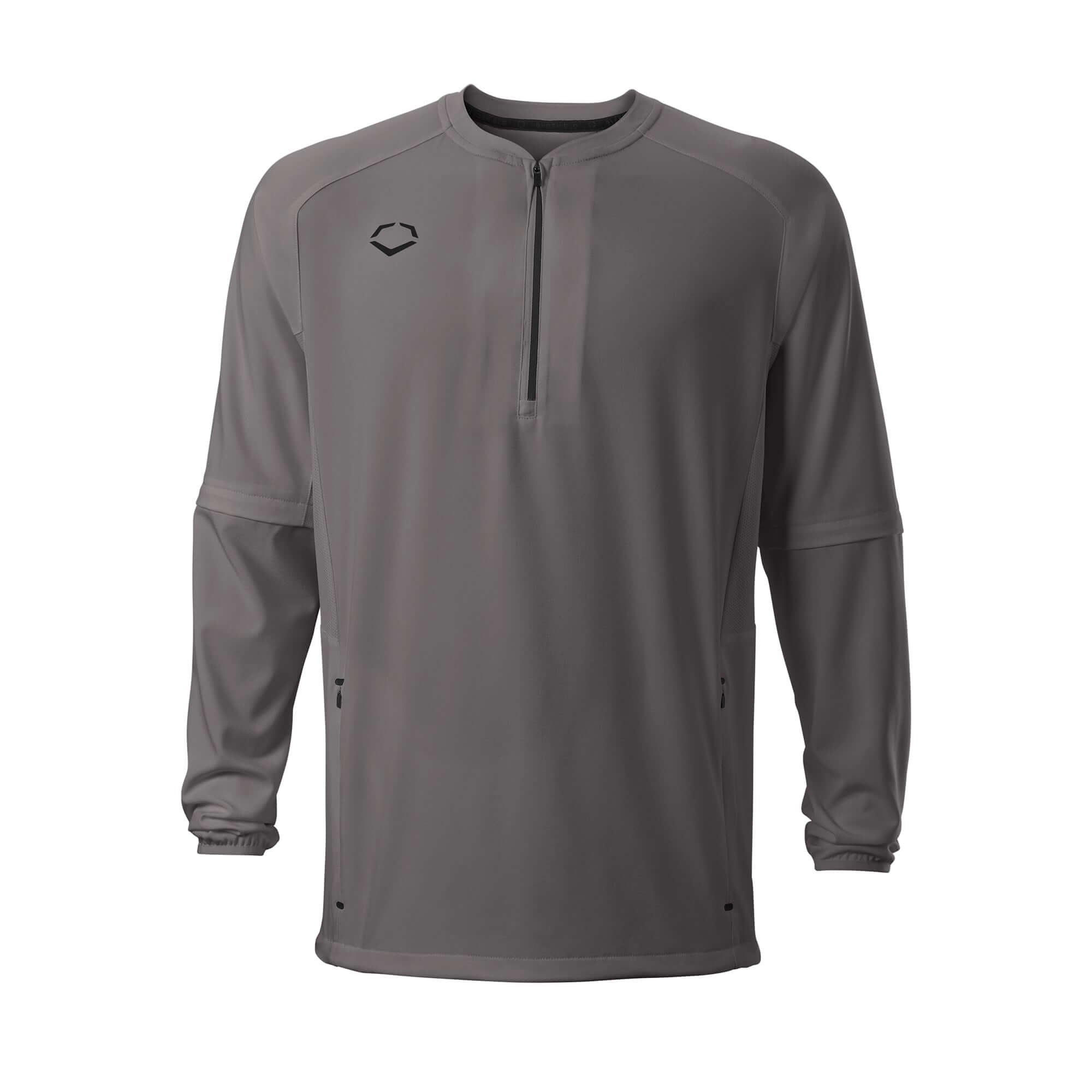 Evoshield Long Sleeve Batting Practice Jacket with removable sleeves and zippered pockets