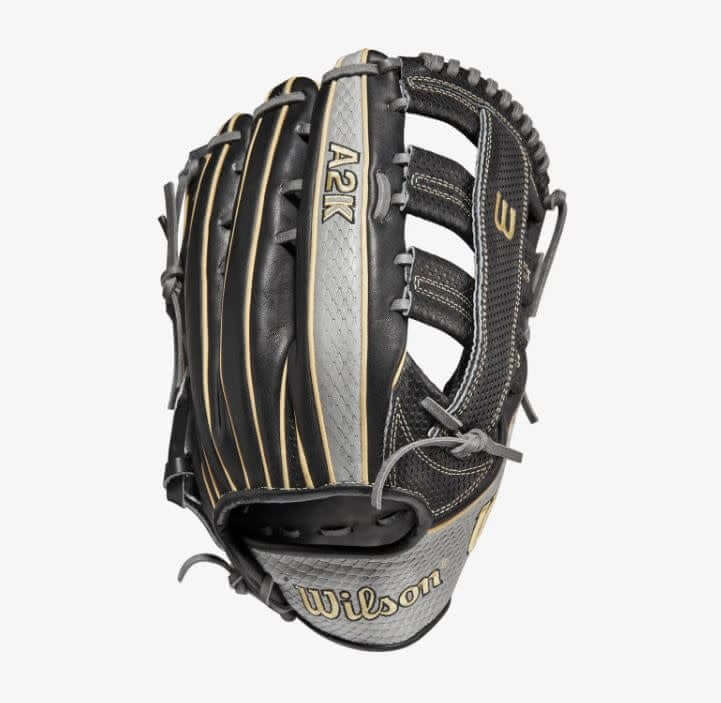 Wilson A2K 1775 glove, 12.75”, Black Pro Stock Select leather, Spin Control, Grey SnakeSkin, Left Hand Throw.